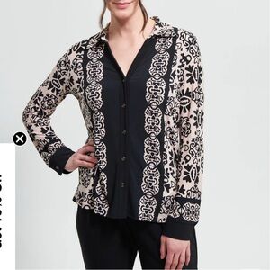 Joseph Ribkoff WOMENS 12 Black/Sand Blouse
Style 213275